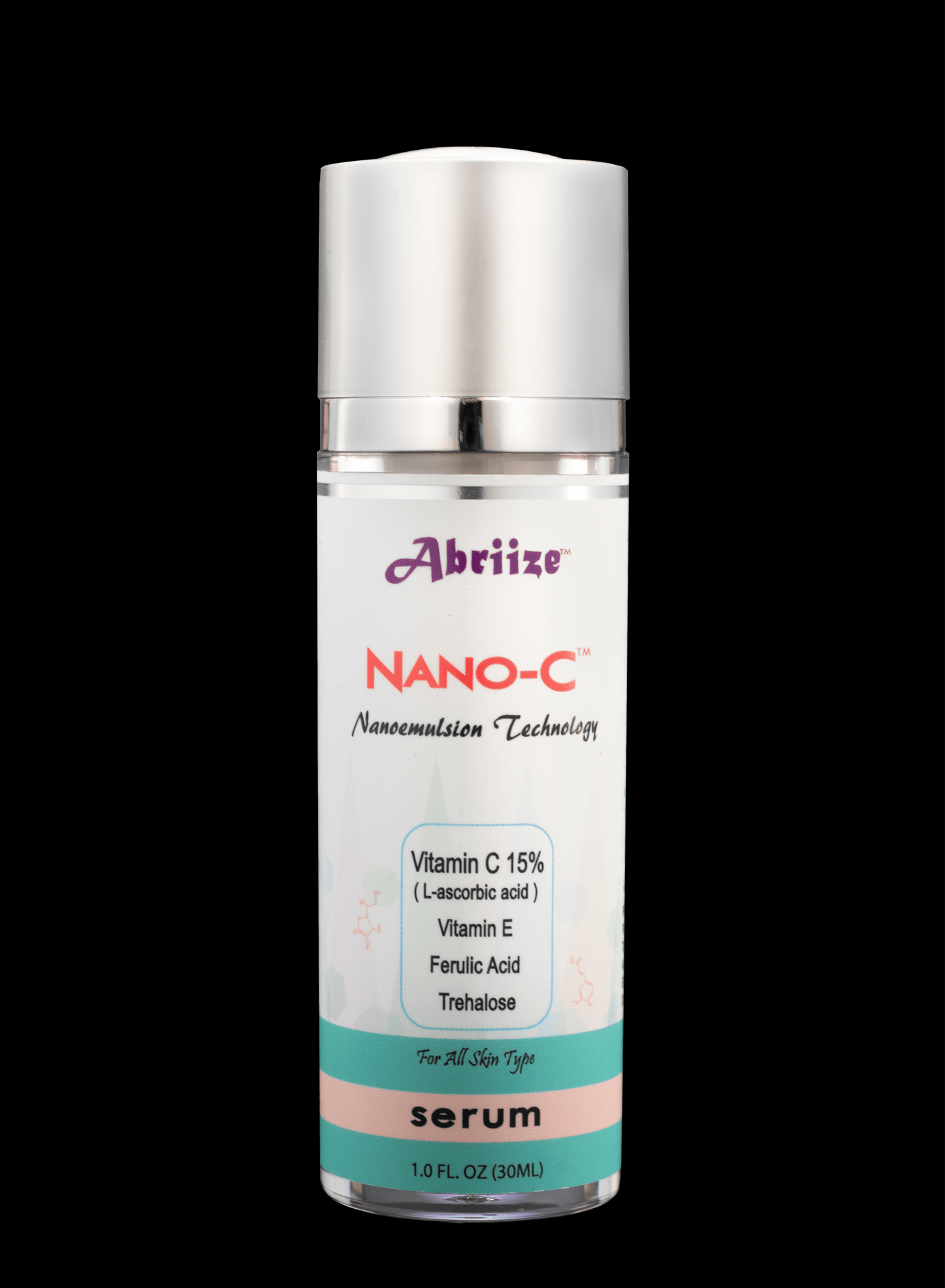 NANO-C 15% VITAMIN C, E, FERULIC ACID, TREHALOSE SERUM AIRLESS BOTTLE
